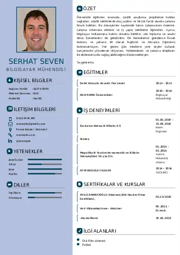 Bilgisayar Mühendisi CV Örnekleri cv indir